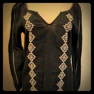Lucky Brand Bohemian Embroidered Shirt.